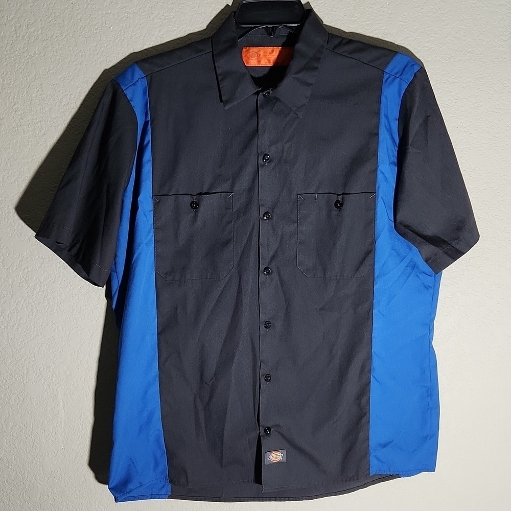 Dickies Shirt Mens Size L Rockabilly Button Down Short Sleeve